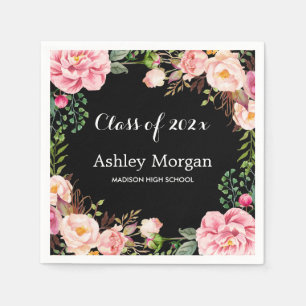 Class of 2024 Graduation Gorgeous Floral Wreath Napkin