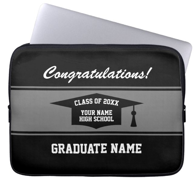 Class of 2024 High School graduation laptop sleeve (Front)