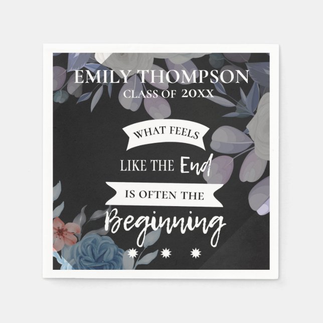 Class of 2024 Inspirational Quote Graduation Party Napkin (Front)