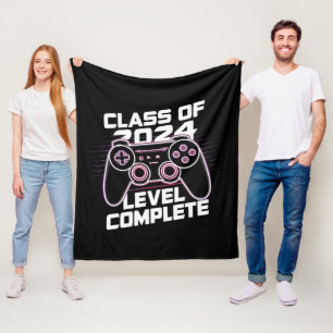 Class Of 2024 Level Complete Senior Graduation Fleece Blanket