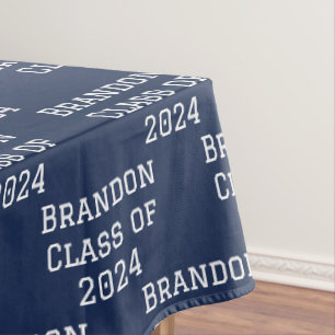 Class of 2024 Navy Blue Graduate Graduation Tablecloth