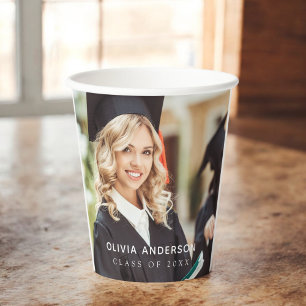 Class of 2024 Photo Graduation Paper Cups