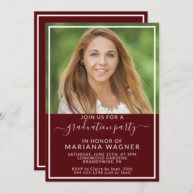 Class of 2024 Photo Graduation Party Invitation (Front/Back)