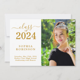 Class of 2024 Photo Simple Graduation Announcement