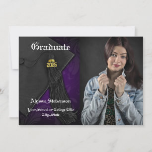Class of 2024 Purple Tassel Photo Graduation Invitation