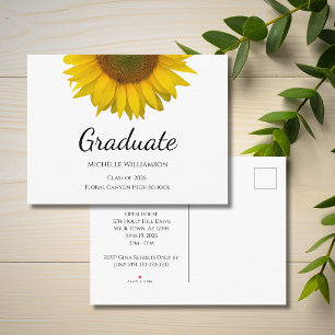  Class of 2024 Rustic Sunflower Graduation Party  Invitation Postcard