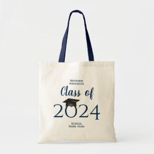 Class of 2024 Simple Elegant Typography Graduation Tote Bag