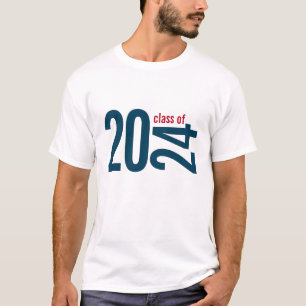 Class of 2024 Simple Typography Graduation T-Shirt
