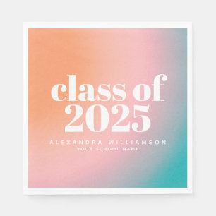 Class of 2024 Trendy Colourful Gradient Custom  Napkin