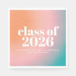 Class of 2024 Trendy Colourful Gradient Custom  Napkin