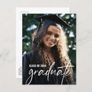 Class of 2024 University Graduate Photo Custom Announcement Postcard