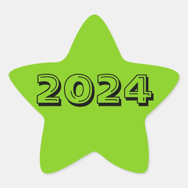 Class of 2024 Yellow Green Star Sticker by Janz (Front)