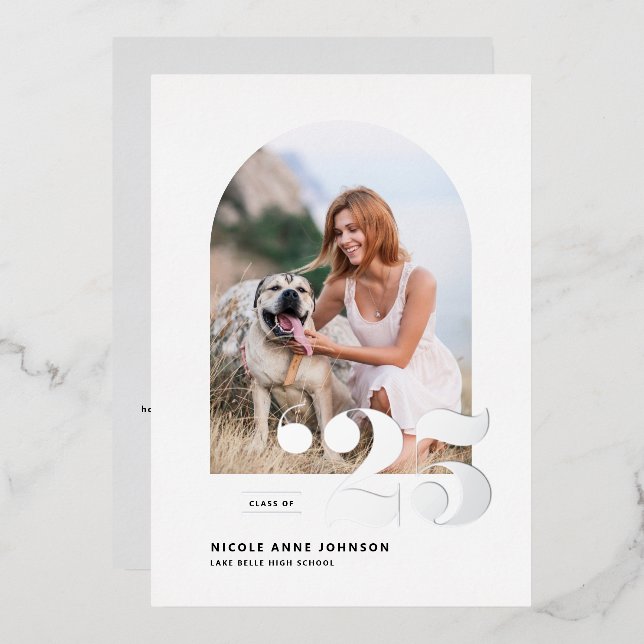 Class of 2025 Arch Photo Graduation Silver (Front/Back)