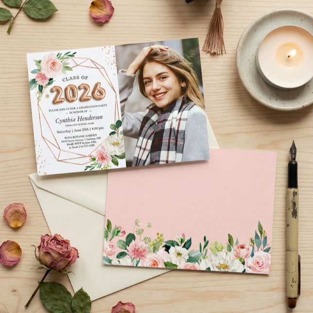 Class of 2025 Balloon Letters Photo Graduation Invitation (Creator Uploaded)