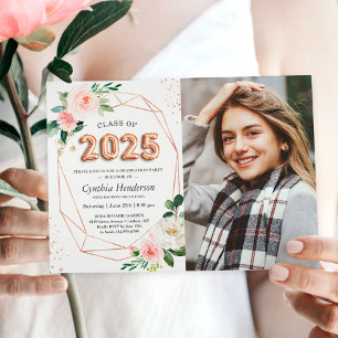 Class of 2025 Balloon Letters Photo Graduation Invitation