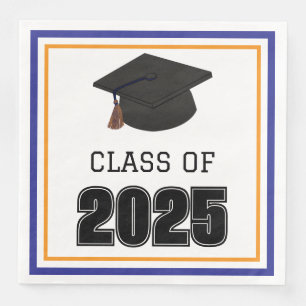 Class of 2025 Blue and Orange Napkin