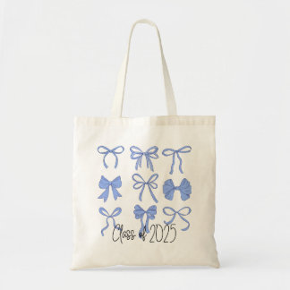 Class of 2025 Blue Coquette Bows Tote Bag