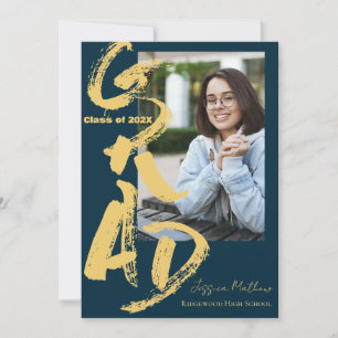 Class Of 2025 Blue Photo Graduation Announcement