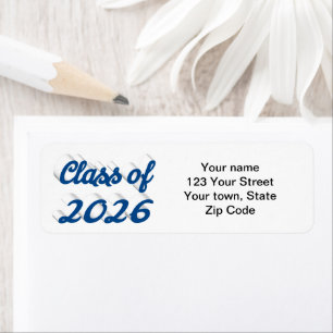 Class of 2025 blue script graduation