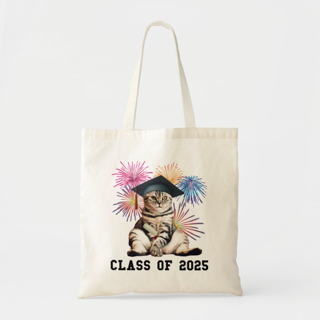 Class of 2025 Cat Lover Tote Bag (Front)