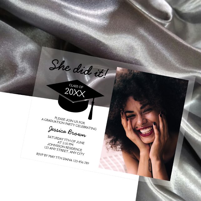 Class Of 2025 Chic Minimalist Photo Graduation Acrylic Invitations (Class Of 2025 Chic Minimalist Photo Graduation Acrylic Invitations)