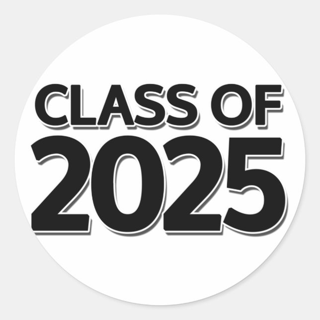 Class of 2025 classic round sticker (Front)