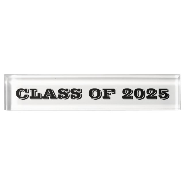 Class of 2025 Clear Black Paperweight by Janz Nameplate (Front)