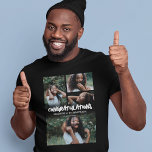 Class of 2025 Congratulations Graduate Photo T-Shirt<br><div class="desc">Class of 2025 graduation t-shirt featuring 4 photos of the graduate,  a black overlay,  the title "congratulations",  the grads name,  and their class year.</div>