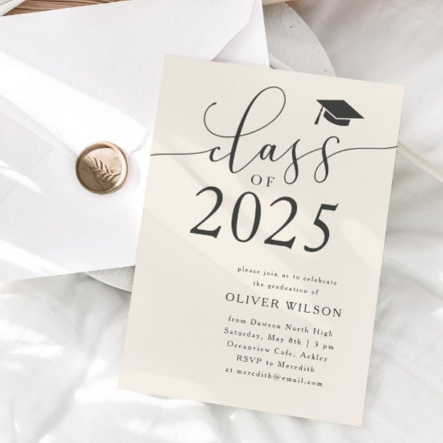 Class of 2025 Cream Graduation Party  Invitation (Creator Uploaded)