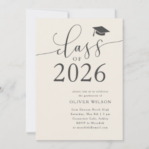 Class of 2025 Cream Graduation Party Invitation