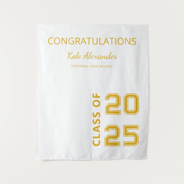 Class of 2025 Custom Graduation Party High School Tapestry (Front)
