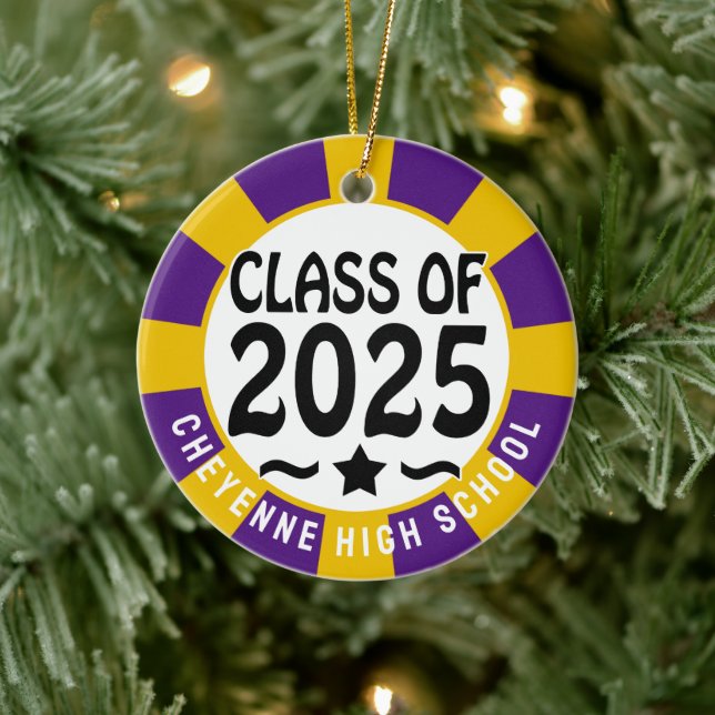 Class of 2025 Custom Photo Graduation Ceramic Tree Decoration (Tree)