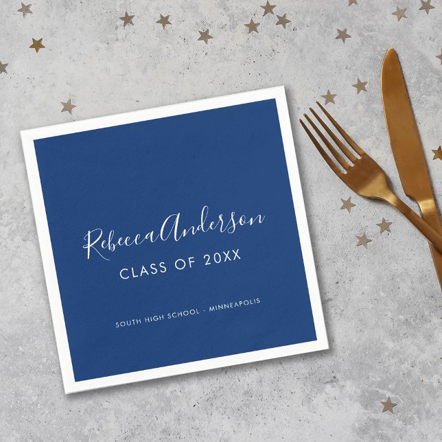 Class of 2025 Dark Blue Graduation Party  Napkin (Creator Uploaded)