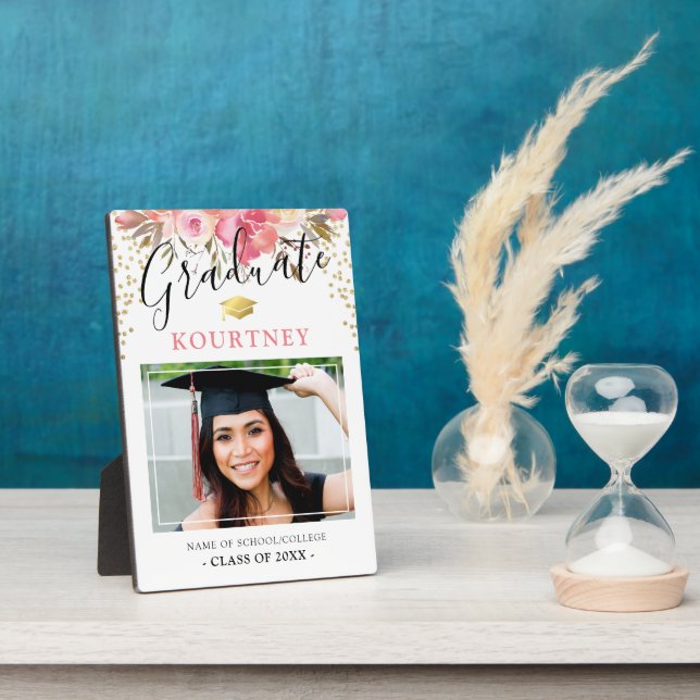 Class of 2025 Floral Graduate Photo Plaque (Side)