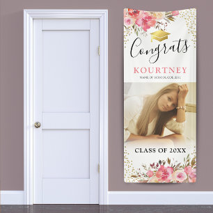 Class of 2025 Girly Pink Graduation Door Banner