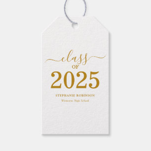 Class of 2025 Gold Script Graduation Gift Tags