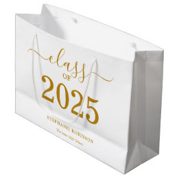 Class of 2025 Gold Script Graduation Large Gift Bag