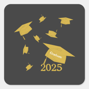 Class of 2025 grad cap  square sticker