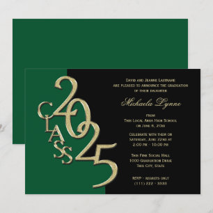 Class of 2025 Grad Gold with Colour Option Invitation