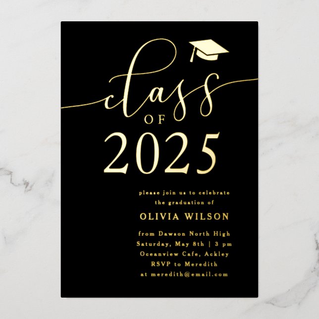 Class of 2025 Grad Party Black Gold (Front)