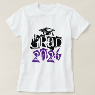 Class of 2025 grad purple typography graduation T-Shirt