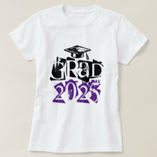 Class of 2025 grad purple typography graduation T-Shirt