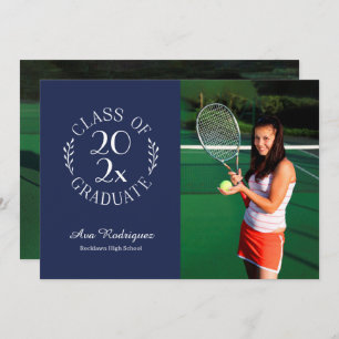 Class of 2025 Graduate 2 Photo Navy Graduation Announcement