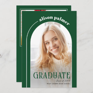 Class of 2025 GRADUATE arch emerald green photo Announcement