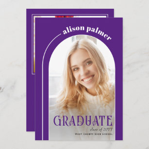 Class of 2025 GRADUATE arch purple photo Invitation