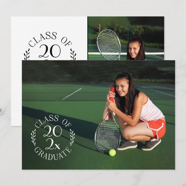 Class of 2025 Graduate Chic 2 Photo Graduation Announcement (Front/Back)