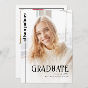 Class of 2025 GRADUATE minimalist photo Invitation