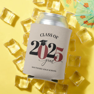 Class of 2025 Graduate Modern Maroon Can Cooler