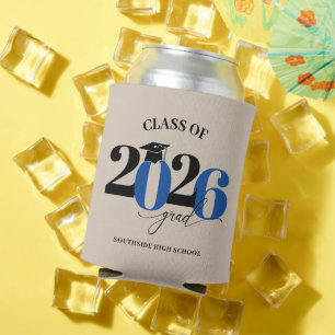 Class of 2025 Graduate Modern Red Can Cooler