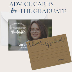 Class Of 2025 Graduate Photo Kraft Graduation Advice Card